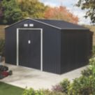 Rowlinson Trentvale 10' x 7' 6" (Nominal) Apex Metal Shed Dark Grey