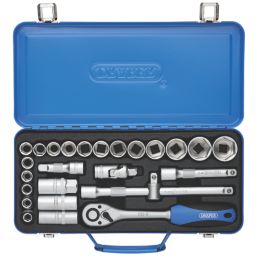 Draper  Mixed Drive Metric Socket Set in Metal Case 26 Pieces