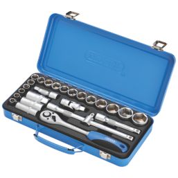 Draper  Mixed Drive Metric Socket Set in Metal Case 26 Pieces