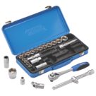 Draper  Mixed Drive Metric Socket Set in Metal Case 26 Pieces