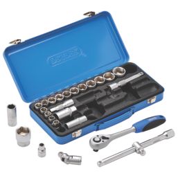 Draper  Mixed Drive Metric Socket Set in Metal Case 26 Pieces