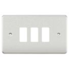 Knightsbridge  3-Module Grid Faceplate Brushed Chrome