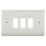 Knightsbridge  3-Module Grid Faceplate Brushed Chrome