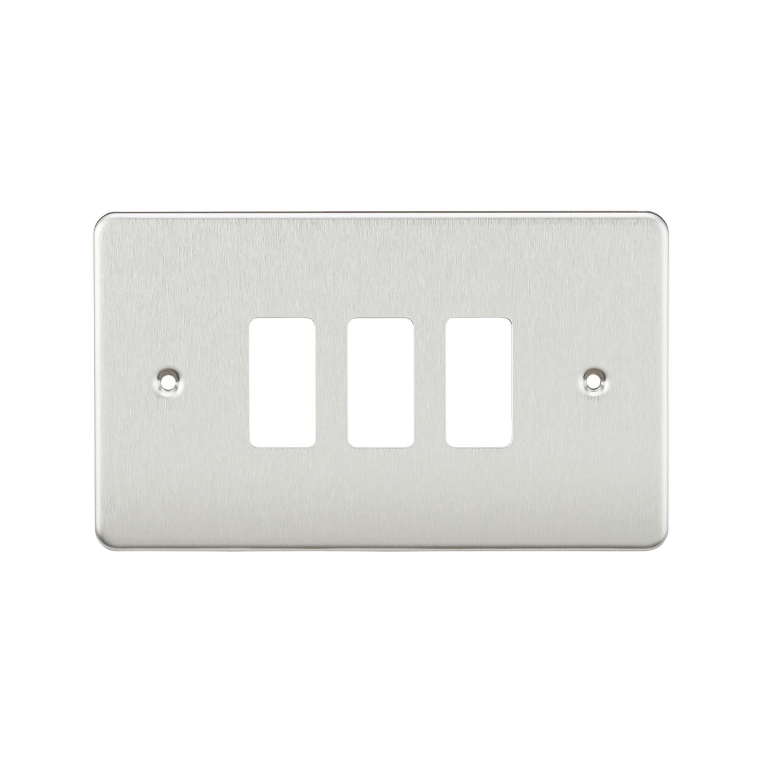 Knightsbridge 3-Module Grid Faceplate Brushed Chrome (245CR)