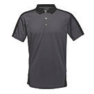 Regatta Contrast Coolweave Polo Shirt Seal Grey / Black Small 40" Chest
