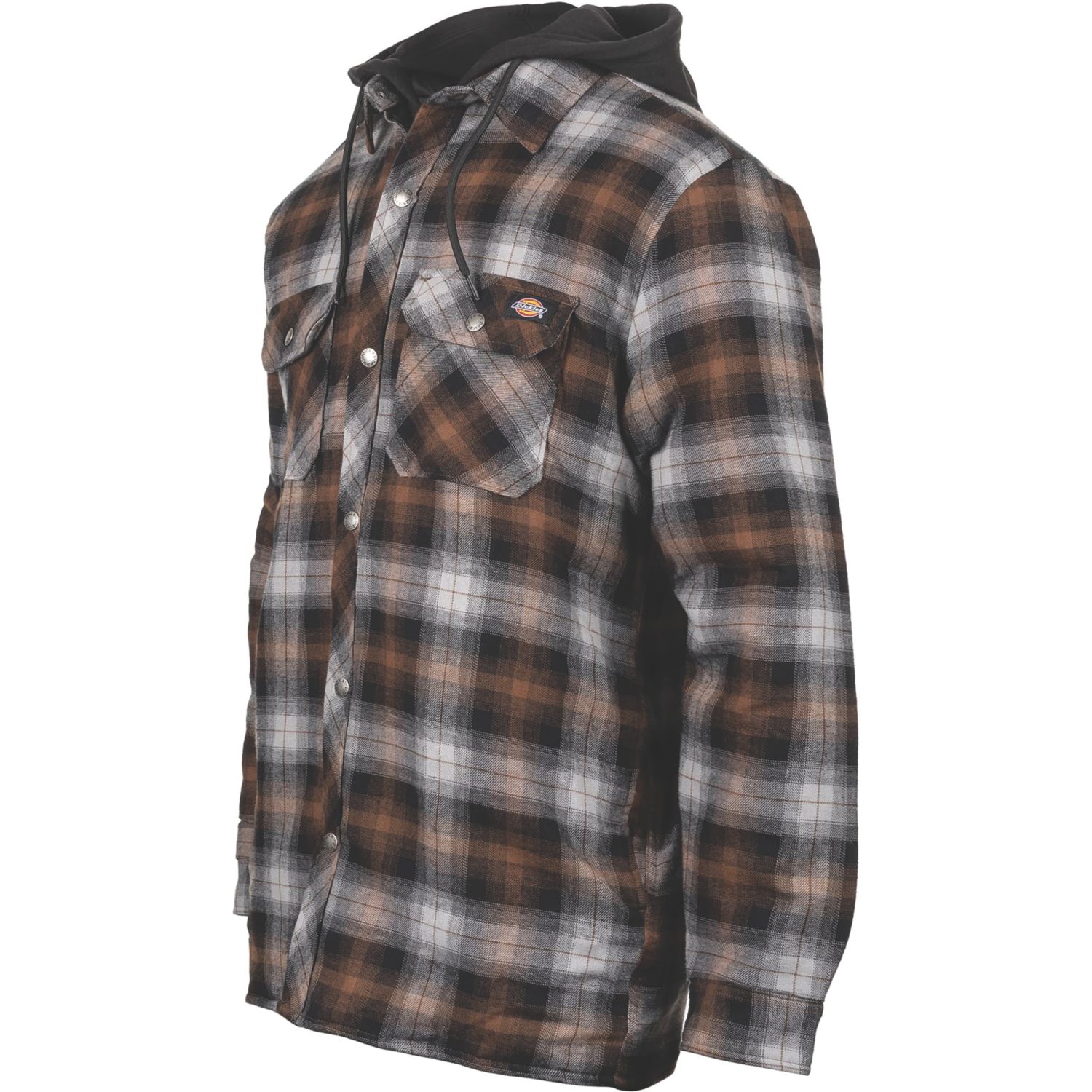 Dickies Hood Flannel Shirt Fleece Black/Timber X Large 43" Chest (245RP)