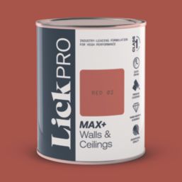 LickPro Max+ 1Ltr Red 02 Matt Emulsion  Paint