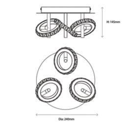 Quay Design Rico LED 3-Light Spotlight Chrome 15W 865lm