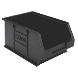 Barton TC3 Semi-Open-Fronted Recycled Storage Containers 4.6Ltr Black 10 Pack