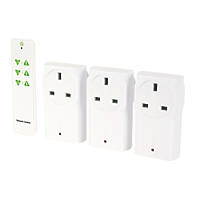 Lightwave  13A Plug-Through On/Off Adaptors with Remote Control White