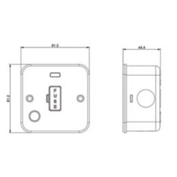 Knightsbridge  13A Unswitched Metal Clad Fused Spur & Flex Outlet with Neon Black