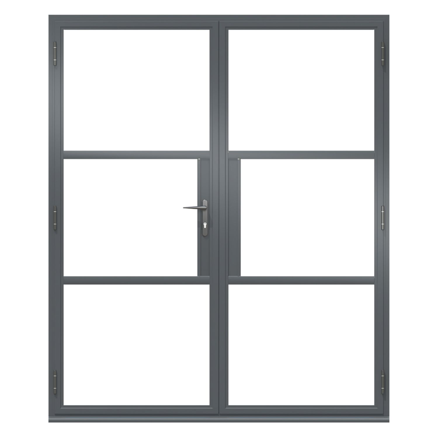 Green & Taylor Heritage Grey Double-Glazed Aluminium French External Doors 2090mm x 1790mm (246CT)