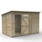 Forest 4Life 6' x 9' 6" (Nominal) Pent Overlap Timber Shed with Base & Assembly