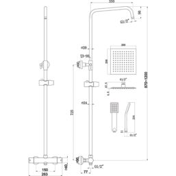 Highlife Bathrooms Nairn Series 2 Rear-Fed Exposed Chrome Thermostatic Shower