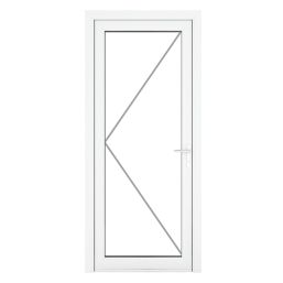 Crystal  Fully Glazed 1-Clear Light Left-Handed White uPVC Back Door 2090mm x 840mm