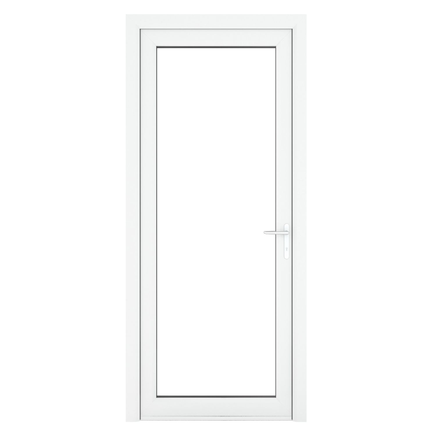 Crystal Fully Glazed 1-Clear Light Left-Handed White uPVC Back Door 2090mm x 840mm (246JM)