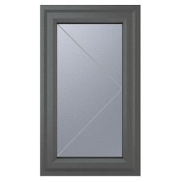 Crystal  Right-Hand Opening Clear Triple-Glazed Casement Anthracite on White uPVC Window 610mm x 965mm