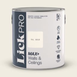 LickPro Max+ 2.5Ltr White RAL 9010 Eggshell Emulsion  Paint