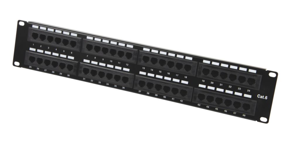 Labgear Cat 6 1U 48 Port RJ45 Patch Panel UTP 1.96
