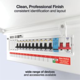 British General  16-Module 13-Way Part-Populated High Integrity Main Switch Consumer Unit with SPD
