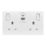 LAP  13A 2-Gang SP Switched Socket + 3A 45W 2-Outlet Type A & C USB Charger White