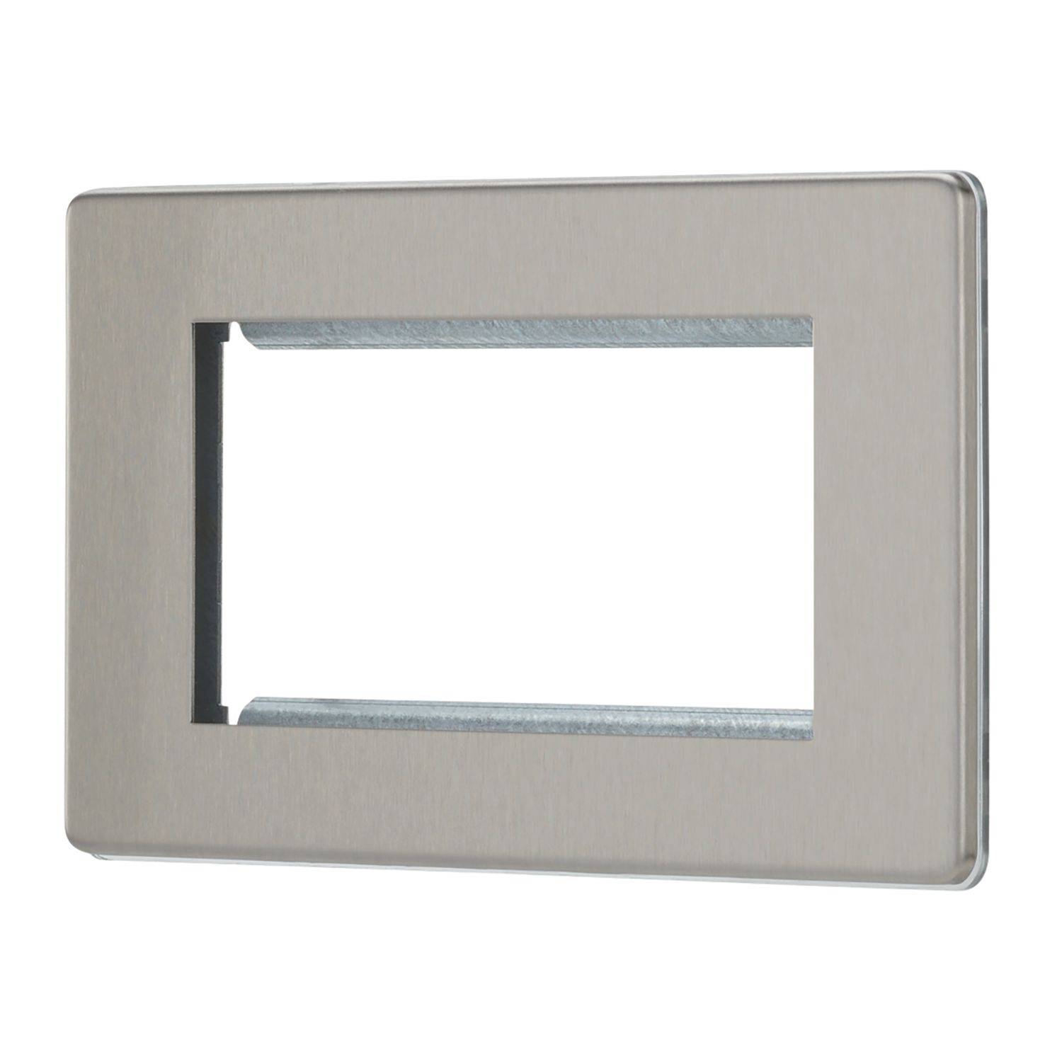 Contactum Lyric 4-Module Modular Faceplate Brushed Steel (246RP)