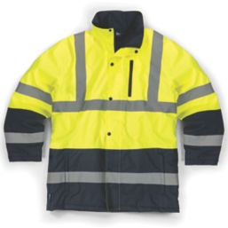 Tough Grit  Hi-Vis Waterproof Jacket Yellow / Navy Small 48" Chest