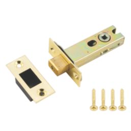 Smith & Locke Polished Brass Tubular Mortice Latch 76mm Case - 57mm Backset