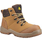 Amblers 308C Metal Free  Safety Boots Honey Size 12