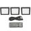 VEW Slim Square LED Cabinet Lights Black 3W 140lm 3 Pack