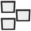VEW Slim Square LED Cabinet Lights Black 3W 140lm 3 Pack