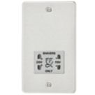 Knightsbridge  2-Gang Dual Voltage Shaver Socket 115 V / 230V Brushed Chrome with Colour-Matched Inserts