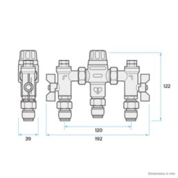 Reliance Valves HEAT110780 Ausimix Compact 4-in-1 Thermostatic Mixing Valve 15mm
