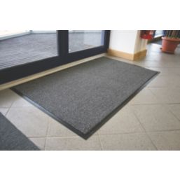 COBA Vyna-Plush Entrance Mat Black/Steel 1500mm x 900mm x 7mm
