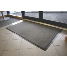 COBA Vyna-Plush Entrance Mat Black/Steel 1500mm x 900mm x 7mm