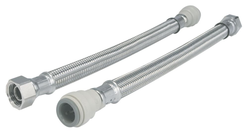 JG Speedfit Push-Fit Flexible Tap Connector Hoses 15mm x 3/4" x 300mm 2 Pack