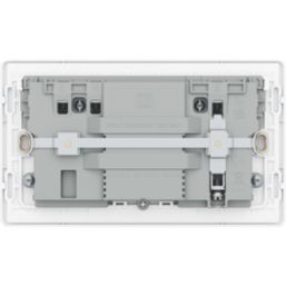 British General Evolve 13A 2-Gang SP Switched Socket + 3.25A 22W 2-Outlet Type C USB Charger Pearlescent White with White Inserts