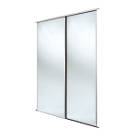 Spacepro Classic 2-Door Sliding Wardrobe Door Kit Cashmere Frame Mirror Panel 1489mm x 2260mm