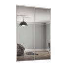 Spacepro Classic 2-Door Sliding Wardrobe Door Kit Cashmere Frame Mirror Panel 1489mm x 2260mm