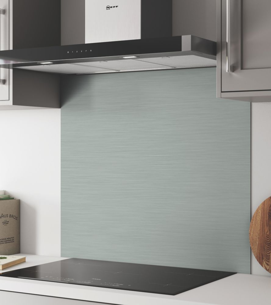 Wilsonart  Brushed Steel / Brushed Titanium Wide Hob Splashback 900mm x 800mm x 4mm