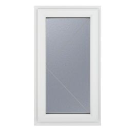 Crystal  Left-Hand Opening Frosted Double-Glazed Casement White uPVC Window 610mm x 1040mm