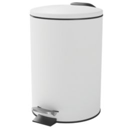 Koros Pedal Bin White Gloss 3Ltr