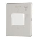 Contactum Lyric 10AX 1-Gang 3-Pole Fan Isolator Switch Brushed Steel  with White Inserts