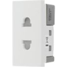 British General EMEUSW 16A Unswitched Modular Socket White