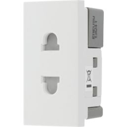 British General EMEUSW 16A Unswitched Modular Socket White