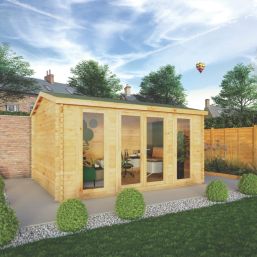 Mercia Home Office Director 14' x 11' (Nominal) Apex Timber Log Cabin