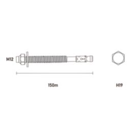 Easyfix Through Bolts M12 x 150mm 10 Pack