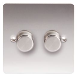 LAP  2-Gang 2-Way LED Dimmer Switch  Brushed Stainless Steel