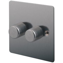LAP  2-Gang 2-Way LED Dimmer Switch  Brushed Stainless Steel