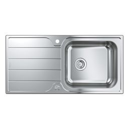 Grohe K500 1 Bowl  Polished Stainless Steel Sink with Drainer 1000mm x 500mm